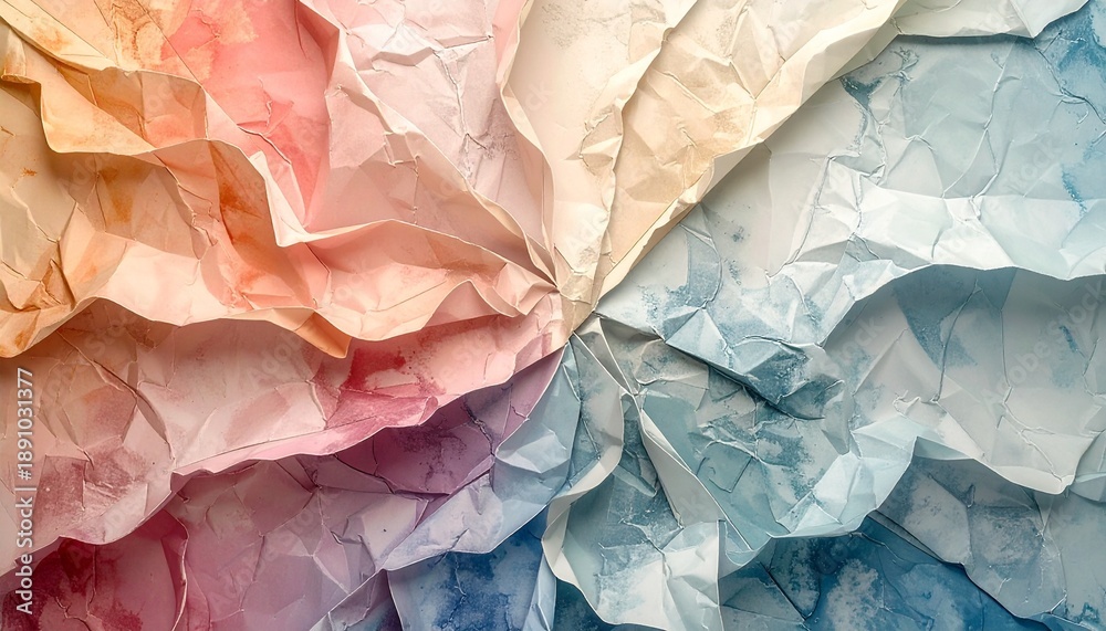 custom made wallpaper toronto digitalAbstract Pastel Paper Art - A Kaleidoscope of Crumpled Textures and Soft Hues.