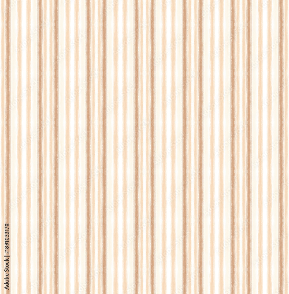 Obraz premium Abstract watercolor stripes geometrical background, retro style seamless pattern in beige tones