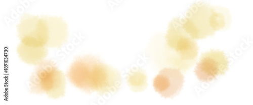 黄色の淡い水彩の水玉のにじむテクスチャ素材