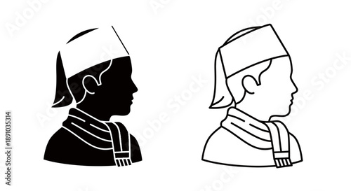 Medieval knight silhouette illustration