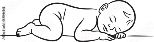 Baby in womb one single line drawing. Cute unborn fetus baby on mother womb isolated on white background. Pregnancy health care concept. Minimalism style 