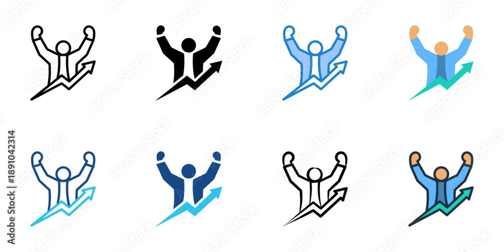 Fototapeta premium Personal Development icons set multiple style collection. Editable stroke 
