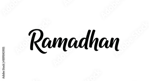 Elegant Ramadhan greeting in modern calligraphy style