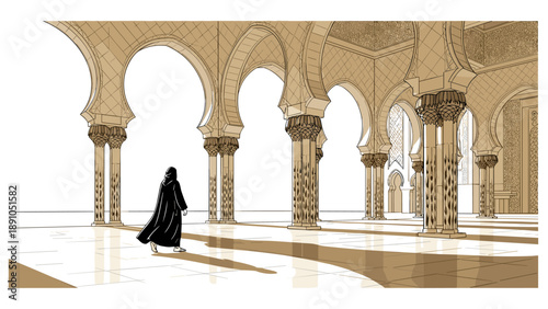 Elegant arches in moroccan architecture featuring intricate details and cultural heritage