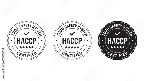 HACCP Certified Food Safety System Labels in Various Styles and Colors for Quality Assurance and Compliance