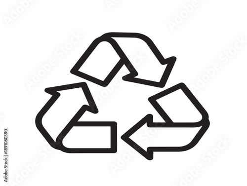 Minimalist recycling symbol icon