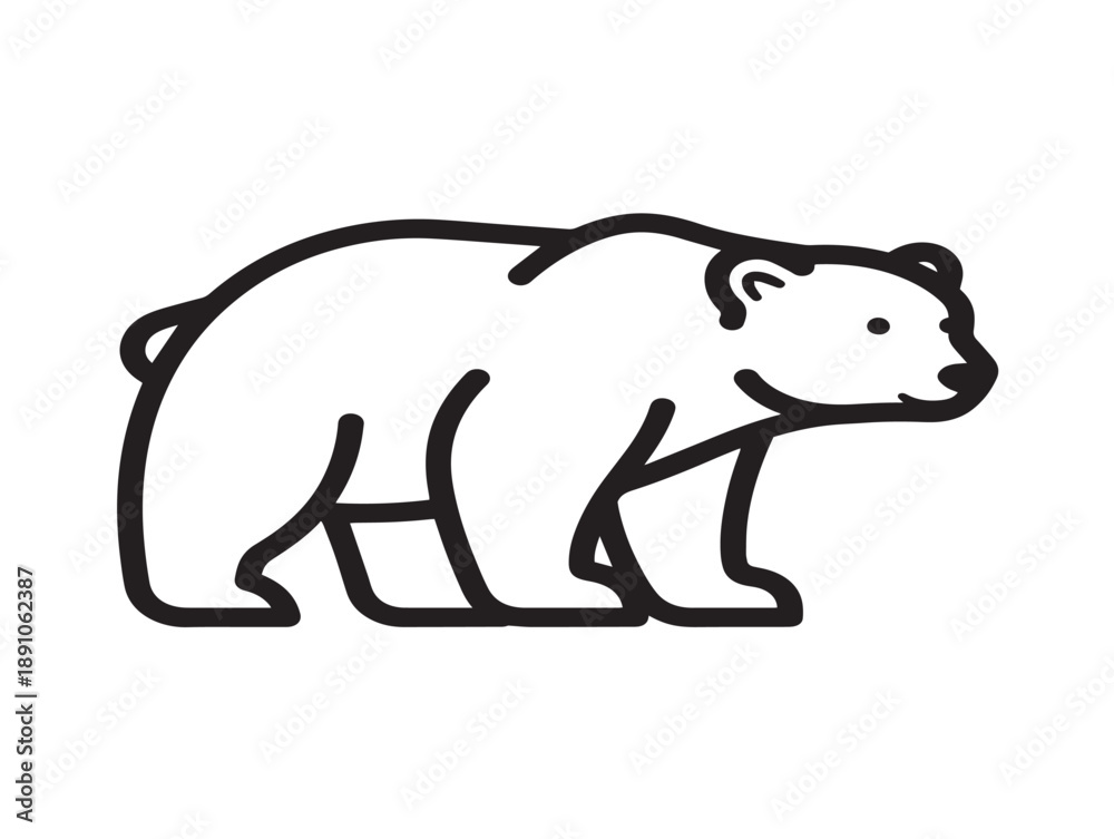 Fototapeta premium Minimalist line art polar bear