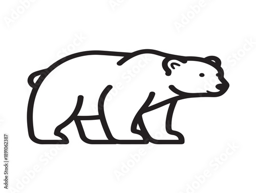 Minimalist line art polar bear