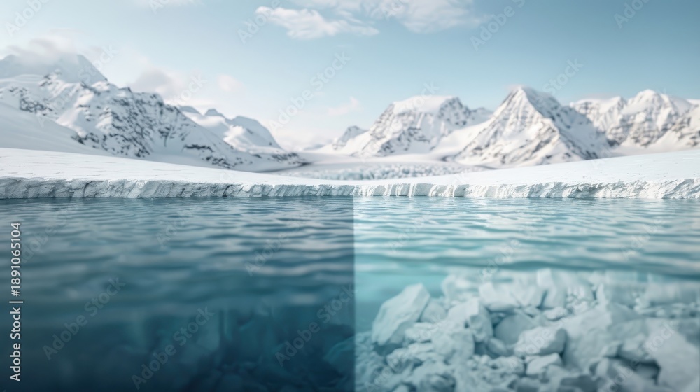 Obraz premium A photorealistic infographic depicting the impact of climate change.