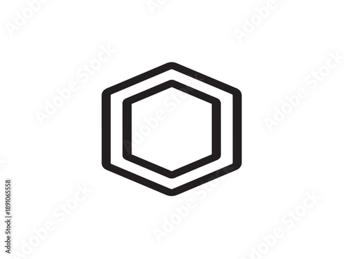 Minimalist hexagon icon design