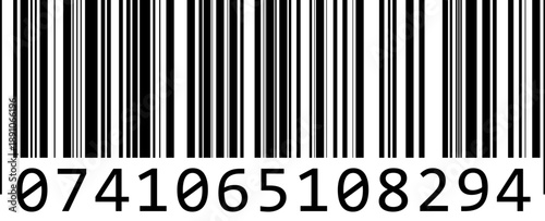Seamless EAN barcode pattern with black and white vertical lines. Vector barcode element , ideal for product scanning, price tags, and digital identification designs.