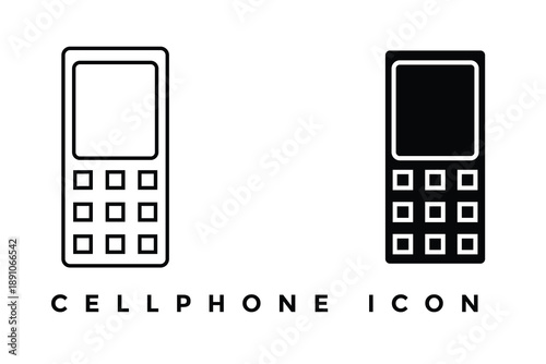 Cellphone flat and linear icon