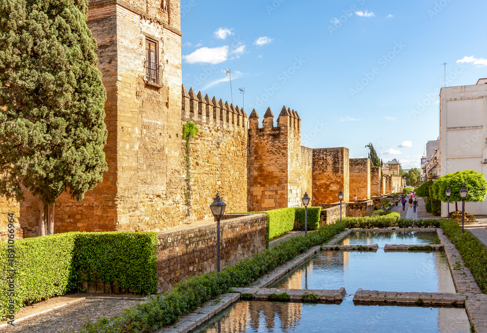 Obraz premium Old city walls along Cairuan street in Cordoba, Andalusia, Spain