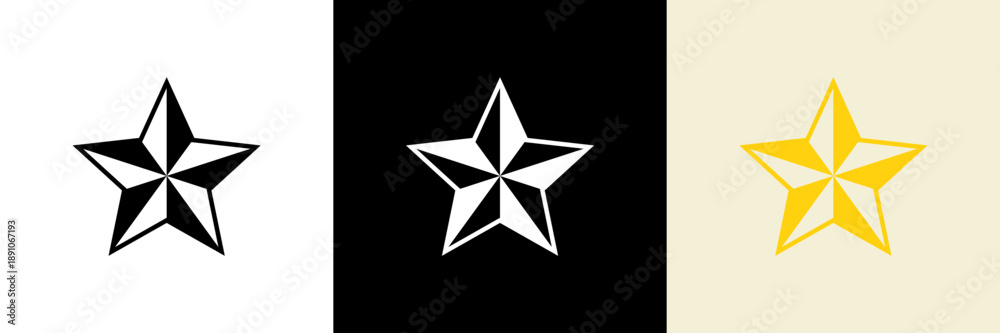 Fototapeta premium 立体的な星のアイコン（ベクター）