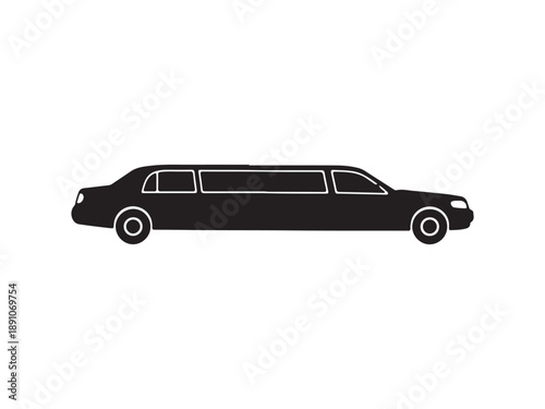 Black Limousine Side View Silhouette