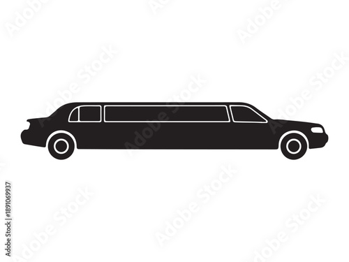 Black Limousine Side View Silhouette