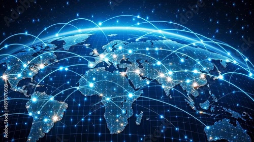 Global delivery shipping network connects industrial centers warehouses worldwide, transportation supply chain service for automobile sectors with advanced logistics technology