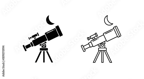 Telescope night sky observation moon stargazing