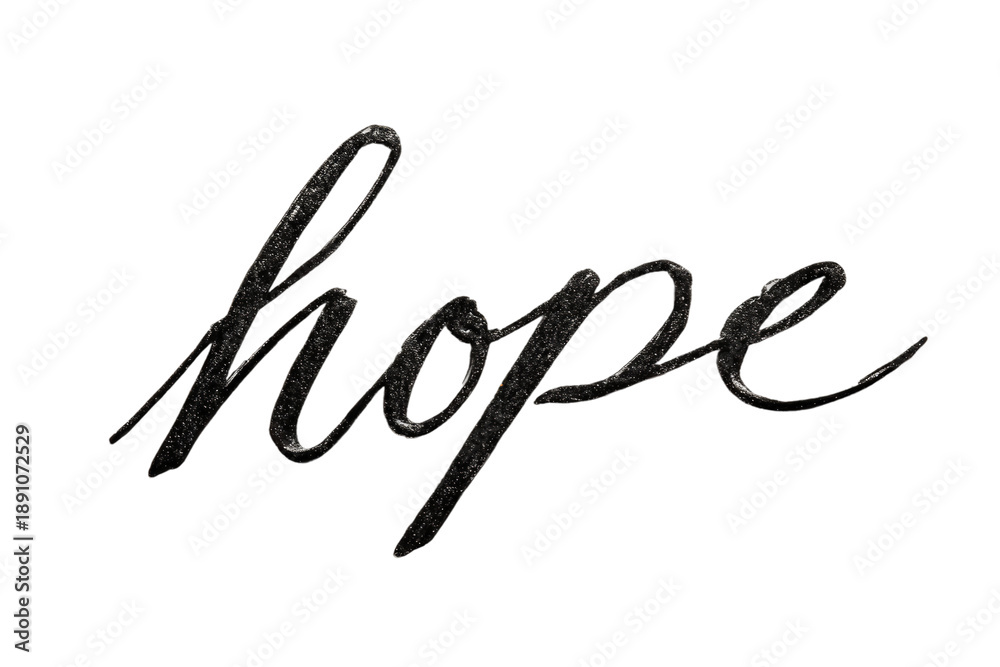 Obraz premium Expressive handwritten typography of hope word isolated on transparent background