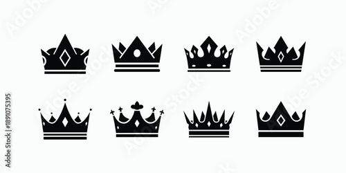 Collection of various crown silhouettes in different styles and designs