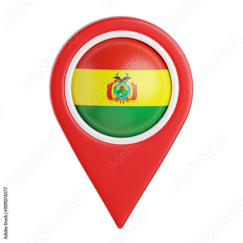Free Download Location Pin with Bolivian Flag - GFXLoad