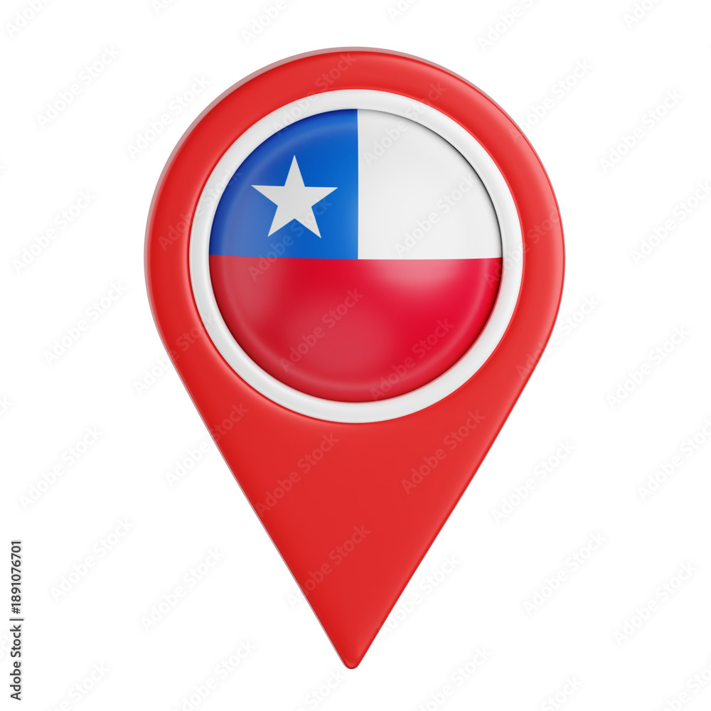 Fototapeta premium Chile Flag Map Pointer Icon