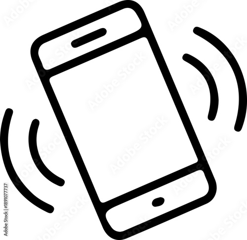 ringing smartphone black line icon vector illustration logo design 