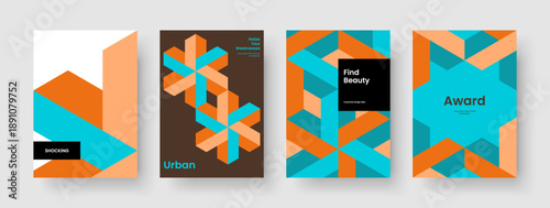 Geometric Brochure Layout. Creative Business Presentation Design. Modern Flyer Template. Banner. Book Cover. Poster. Report. Background. Journal. Leaflet. Handbill. Portfolio. Pamphlet. Notebook