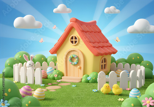 3D House in the garden