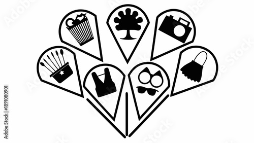 Collection of various icons representing different lifestyles and activities