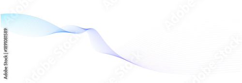 Vector abstract wave lines smooth flowing dynamic blue purple gradient isolated on transparent background for concept of modern, innovation, technology, digital, science, music