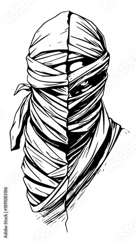 Mysterious Figure Wrapped in Bandages