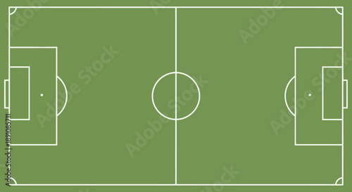 Football Soccer Field and Running Track Top View Illustration