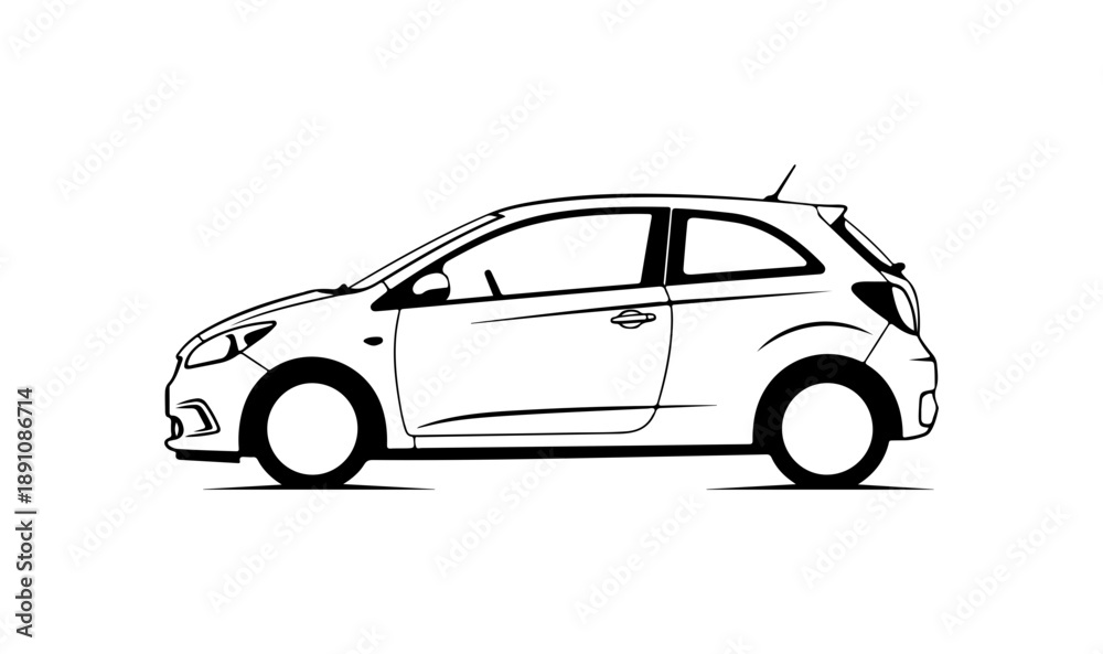 Fototapeta premium Minimalist Car Vector Illustration