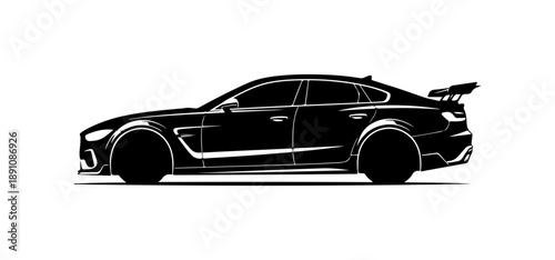 Black Sports Car Silhouette