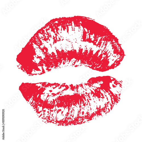 Lipstick kiss mark Romantic lip print Imprint of lips kiss Sexy lips makeup Female mouth Love symbol Design element for beauty fashion poster Valentines Day wedding