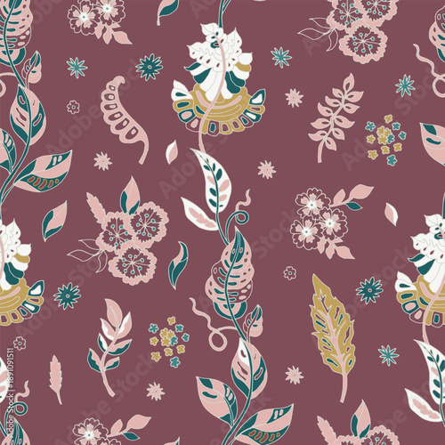 Vintage Cottage Floral Vine Pattern