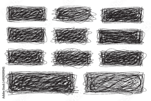 set of hand drawn ink splashes