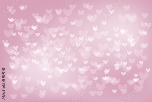 Pink glitter heart bokeh background. Subtle bokeh blur. Festive valentines day bg.