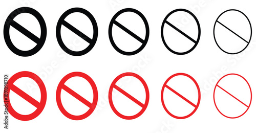 A collection of no entry symbols.