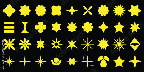  set of brutalist geometric shapes. Brutal contemporary figure. 