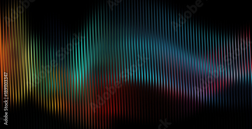 Quadro su tela Abstract vertical lines sound wave visualization with vibrant multicolor glow on