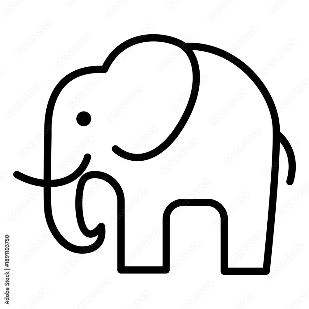 Fototapeta premium Elephant Vector Icon
