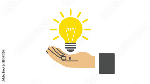 Hand holding a glowing light bulb, symbolizing a bright idea or innovation