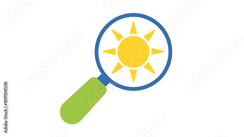 Magnifying Glass Focusing on a Bright Yellow Sun