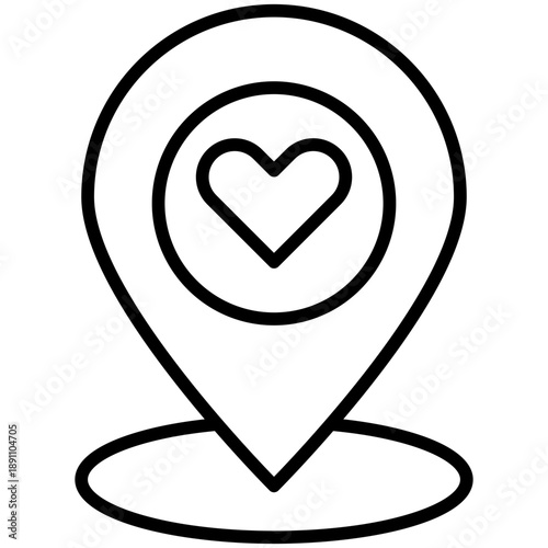 GPS Love Vector Icon