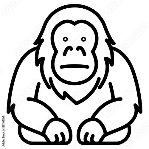 Orangutan Vector Icon