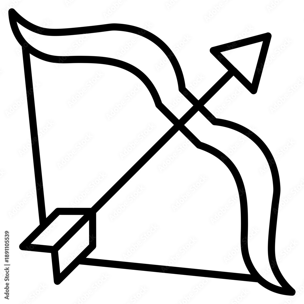 Fototapeta premium Bow And Arrow Vector Icon