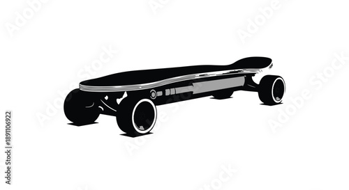 Electric skateboard with white accents on a plain background Ai Generated
