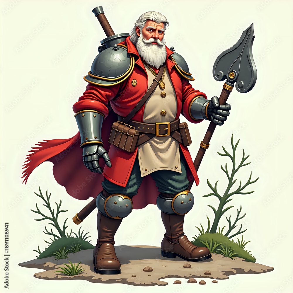 Obraz premium Mature Warrior Character Illustration